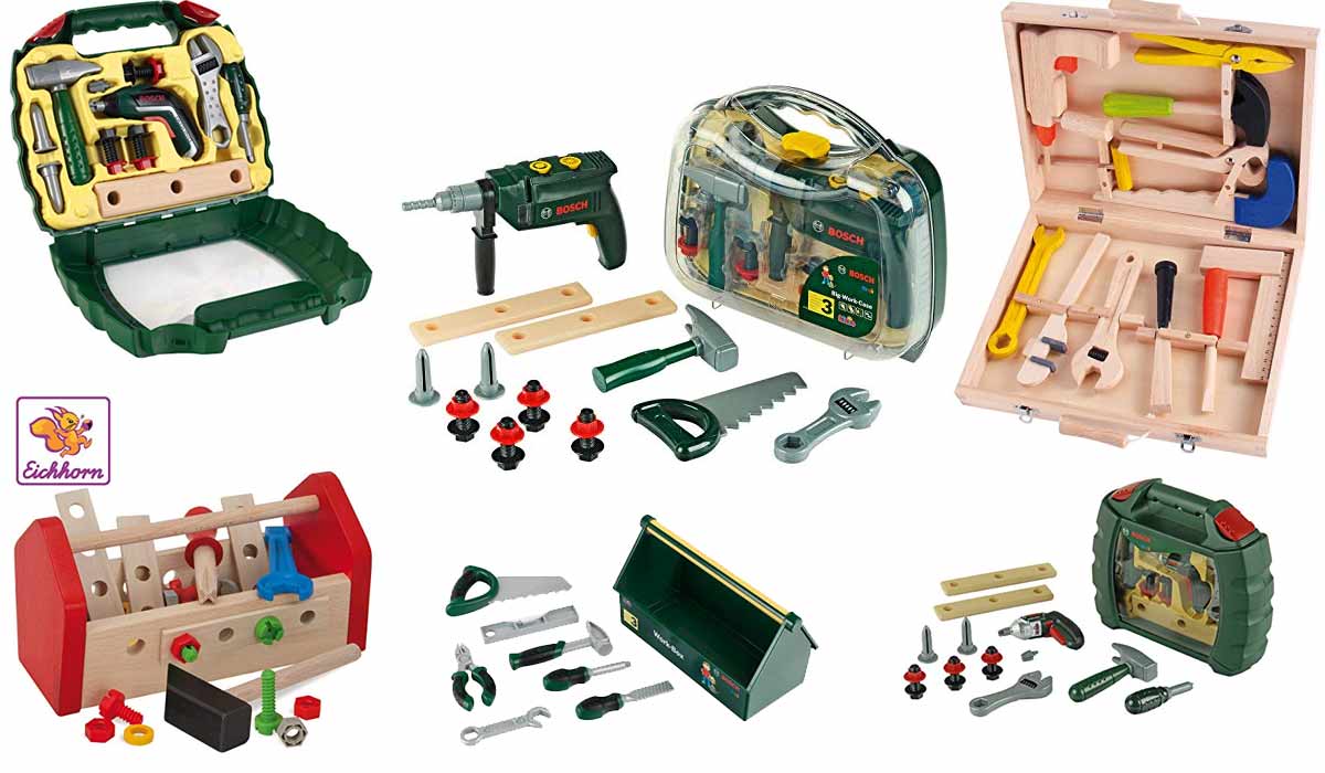 Kinder Werkzeugkasten Werkzeugkoffer Werkzeugbox Werkzeuge Spielzeug Werkzeugset 