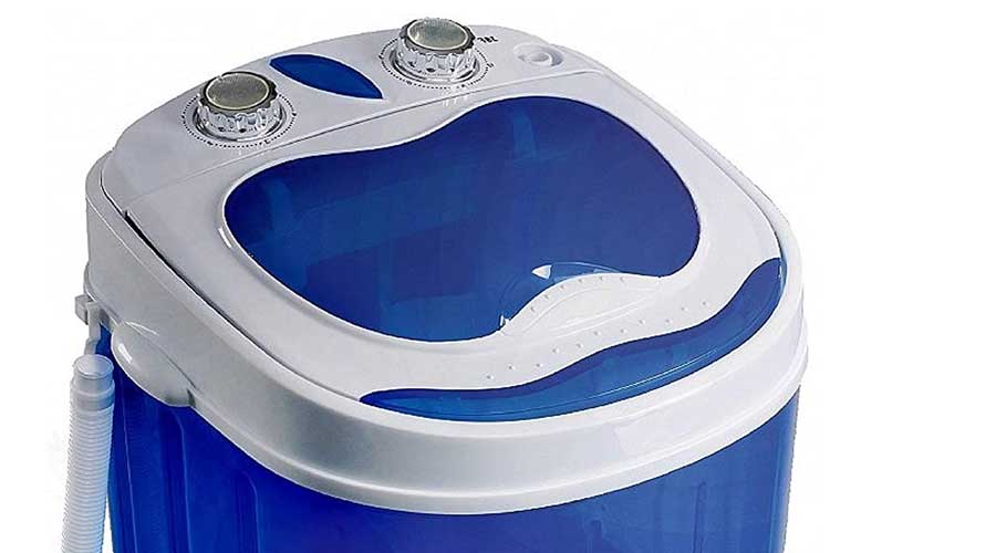 Spritzwassergeschütztes Design Tragbare Mini-Waschmaschine mit 3 L EU 100-240 V Intelligente Unterwäsche-Waschmaschine Blaues Licht Saubere Mini-Waschmaschine Blau 